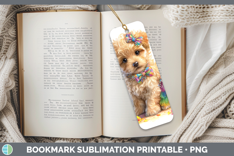 Animals Rainbow Summer Puppy Bookmark Sublimation Printable