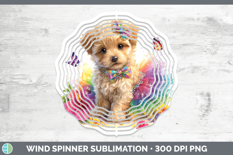 Animals Rainbow Summer Puppy Wind Spinner Sublimation Spinne