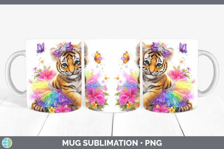 GorgeousAnimals Rainbow Summer Mug Wrap design.