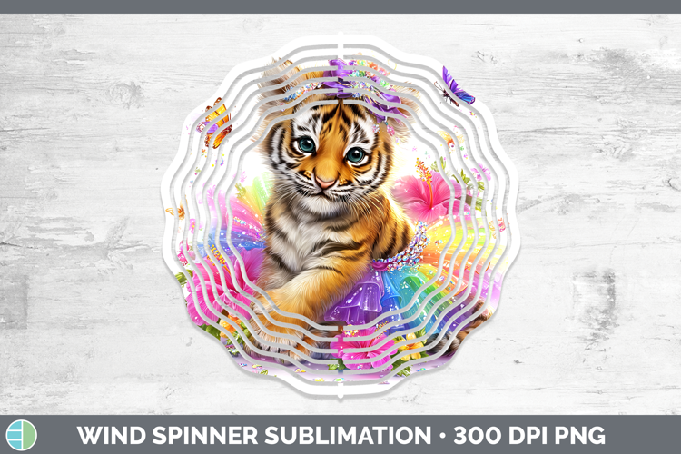 Animals Rainbow Summer Tiger Wind Spinner Sublimation Spinne