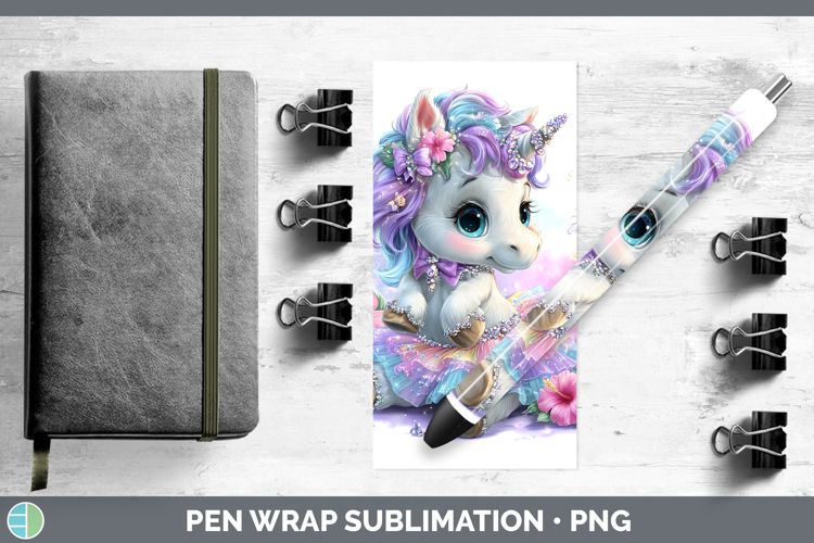 Animals Rainbow Summer Unicorn Pen Wrap Sublimation Pen Desi