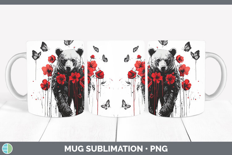 GorgeousAnimals Red Drips Mug Wrap design.