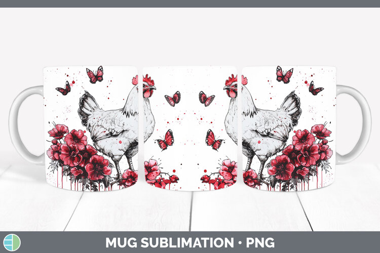 GorgeousAnimals Red Drips Mug Wrap design.