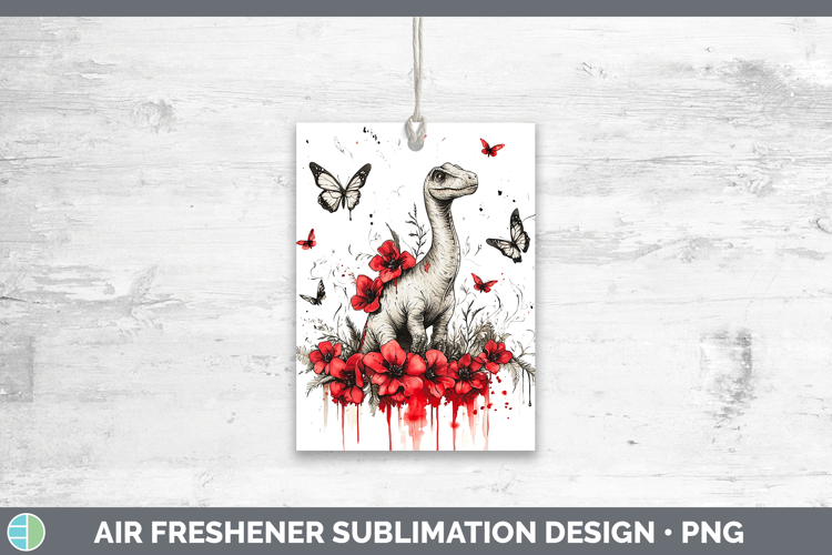 Dinosaur Animals Red Drips Air Freshener Sublimation Design
