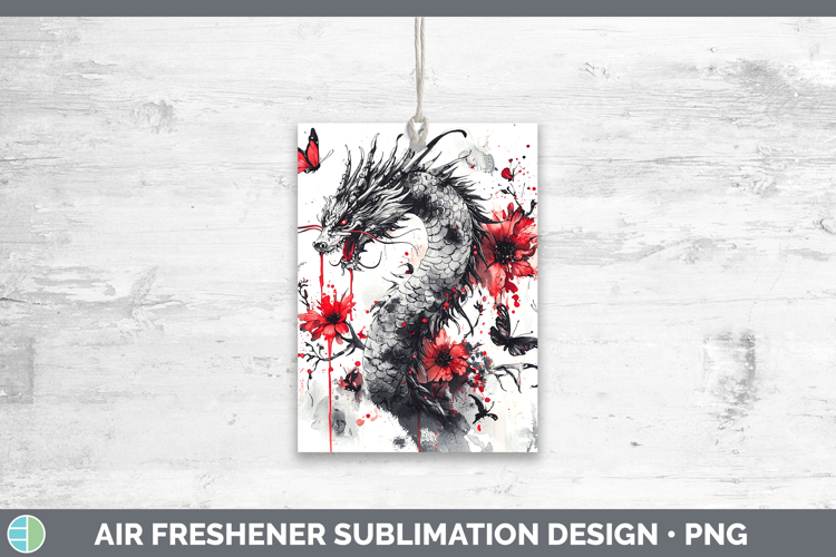 Dragon Animals Red Drips Air Freshener Sublimation Design