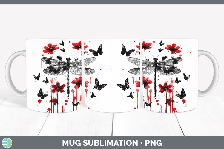 GorgeousAnimals Red Drips Mug Wrap design.