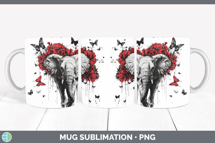 GorgeousAnimals Red Drips Mug Wrap design.