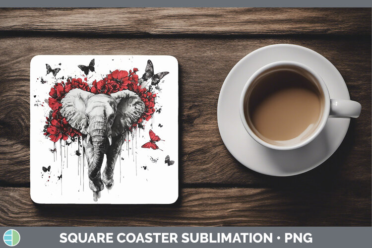 GorgeousAnimals Red Drips Square Coaster design.
