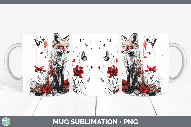 GorgeousAnimals Red Drips Mug Wrap design.