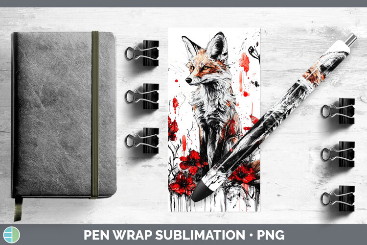 GorgeousAnimals Red Drips Pen Wrap design.