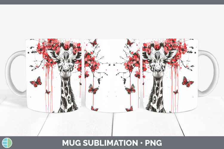 GorgeousAnimals Red Drips Mug Wrap design.