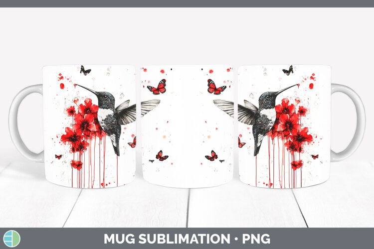 GorgeousAnimals Red Drips Mug Wrap design.