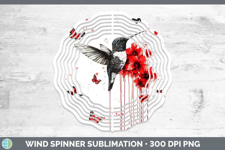 GorgeousAnimals Red Drips Wind Spinner design.