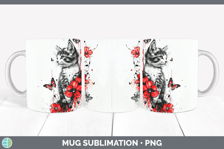 GorgeousAnimals Red Drips Mug Wrap design.