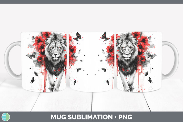 GorgeousAnimals Red Drips Mug Wrap design.
