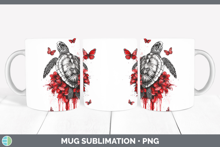 GorgeousAnimals Red Drips Mug Wrap design.