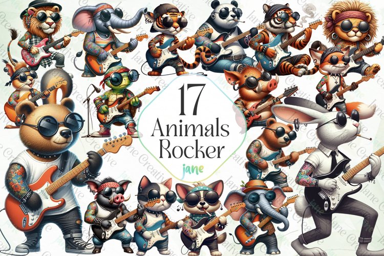 Animals Rocker Sublimation Clipart example image 1