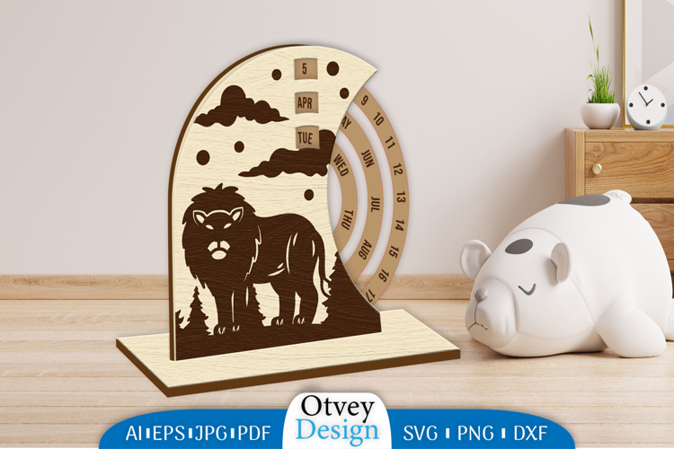 Animals Round Calendar Lasercut