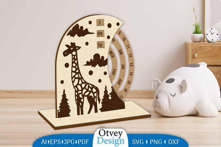 Animals Round Calendar Lasercut