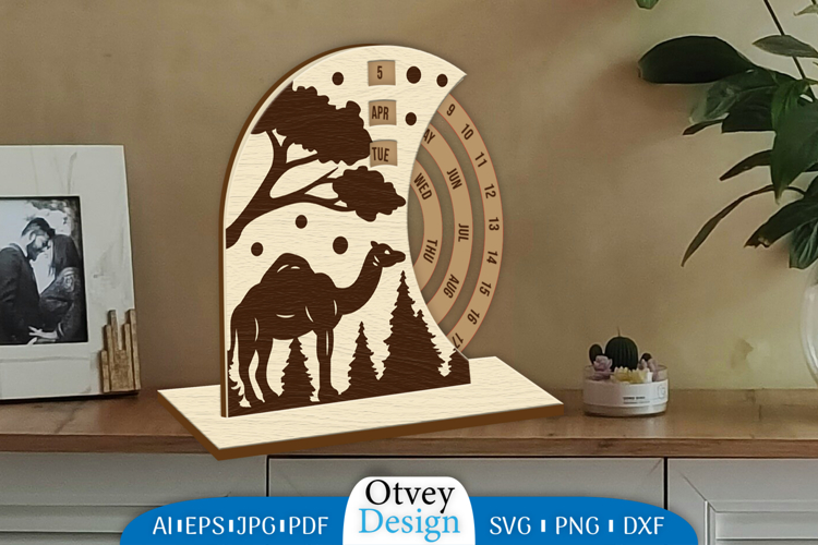 Animals Round Calendar Lasercut
