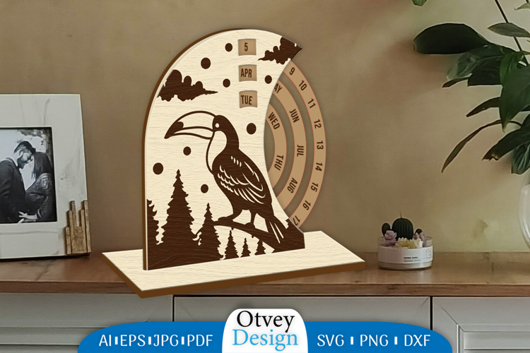 Animals Round Calendar Lasercut