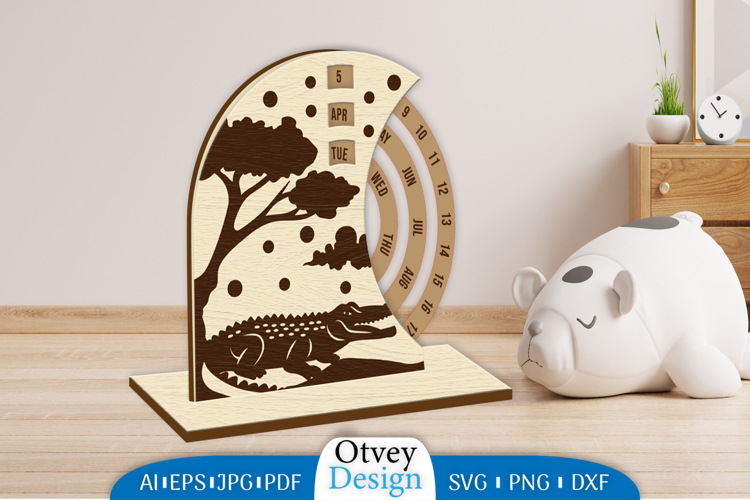Animals Round Calendar Lasercut