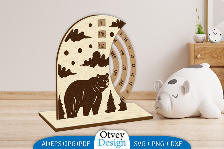 Animals Round Calendar Lasercut