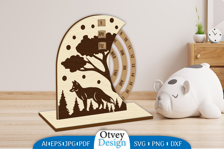 Animals Round Calendar Lasercut