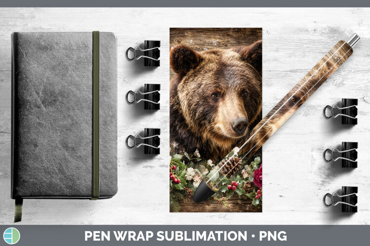 GorgeousAnimals Rustic Christmas Pen Wrap design.