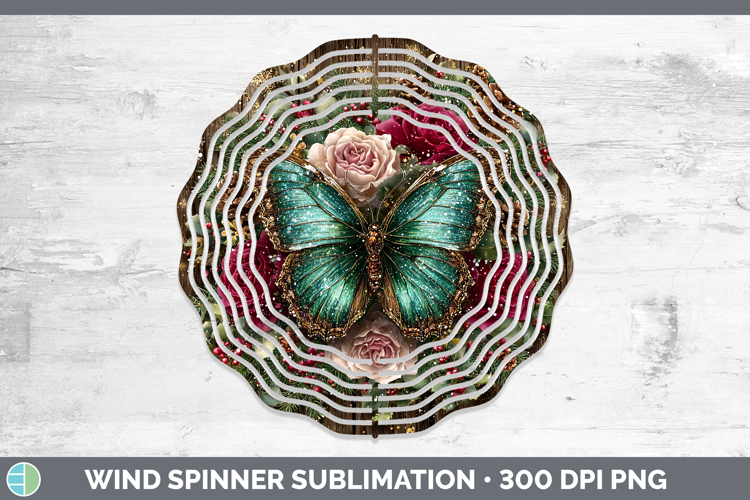 Butterfly Animals Rustic Christmas Wind Spinner Sublimation