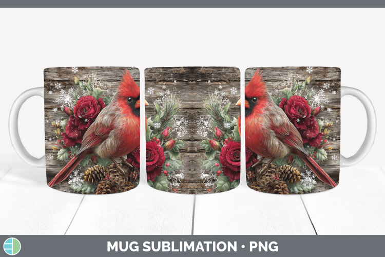GorgeousAnimals Rustic Christmas Mug Wrap design.