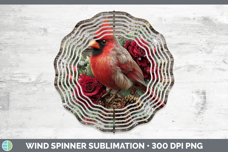 Cardinal Animals Rustic Christmas Wind Spinner Sublimation D