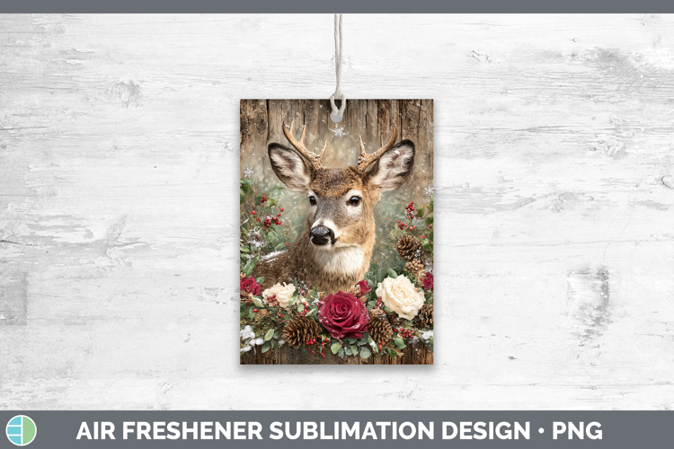 Deer Animals Rustic Christmas Air Freshener Sublimation Desi