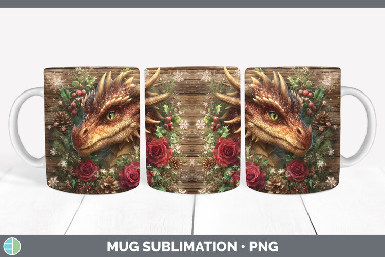 GorgeousAnimals Rustic Christmas Mug Wrap design.