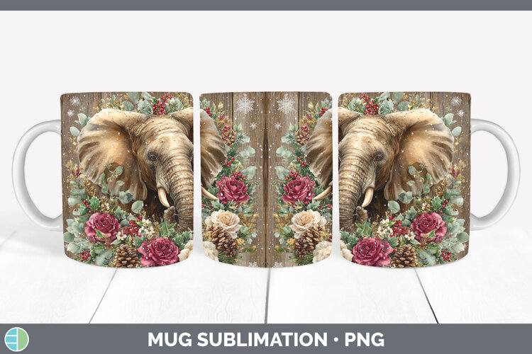 GorgeousAnimals Rustic Christmas Mug Wrap design.