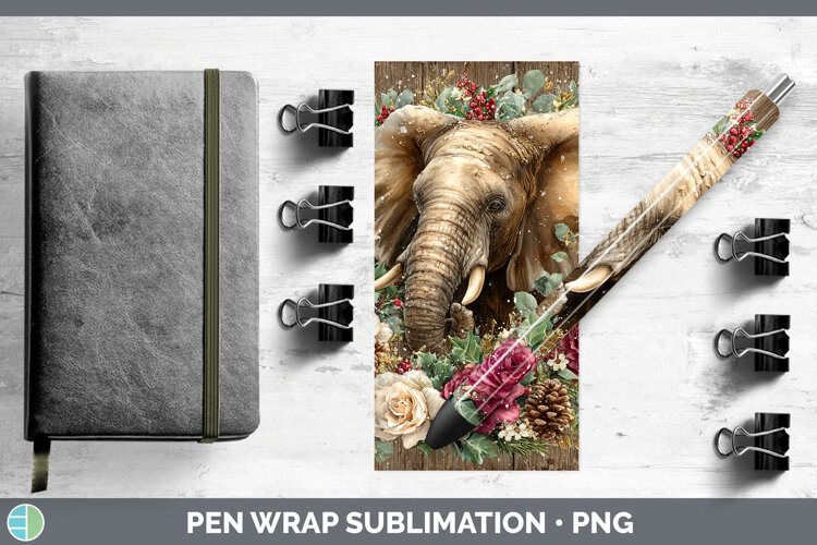 GorgeousAnimals Rustic Christmas Pen Wrap design.