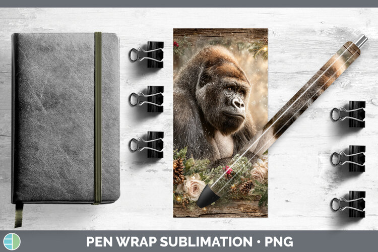 GorgeousAnimals Rustic Christmas Pen Wrap design.