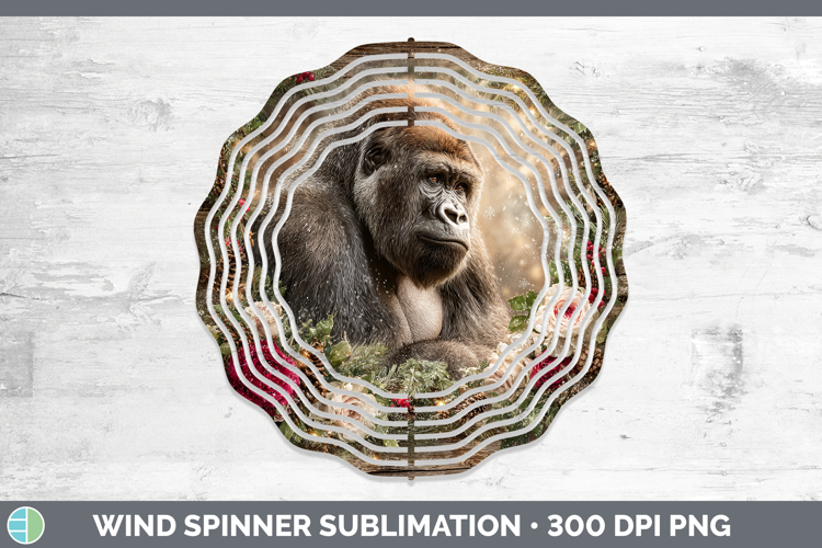 Gorilla Animals Rustic Christmas Wind Spinner Sublimation De