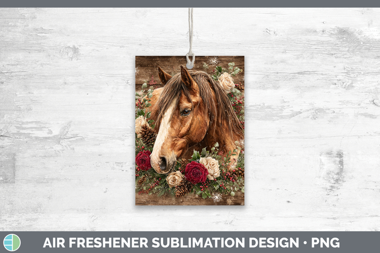 Horse Animals Rustic Christmas Air Freshener Sublimation Des