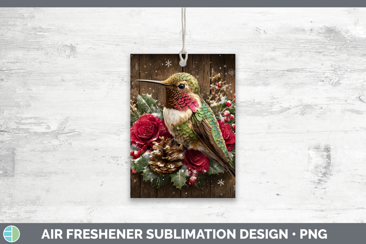 Hummingbird Animals Rustic Christmas Air Freshener Sublimati