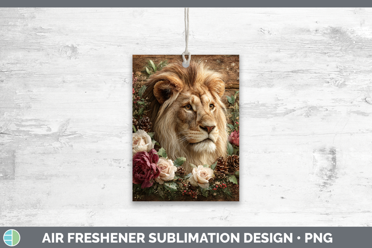 Lion Animals Rustic Christmas Air Freshener Sublimation Desi