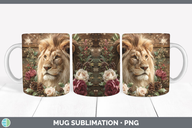 GorgeousAnimals Rustic Christmas Mug Wrap design.
