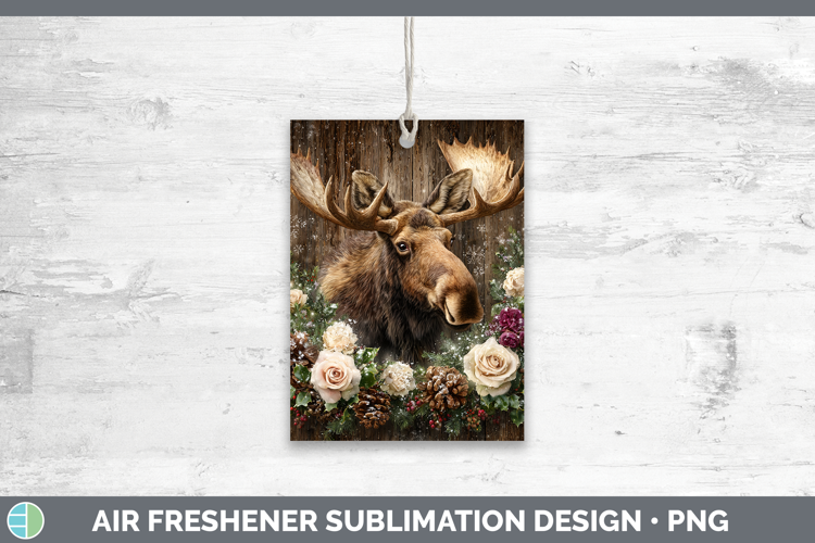 Moose Animals Rustic Christmas Air Freshener Sublimation Des
