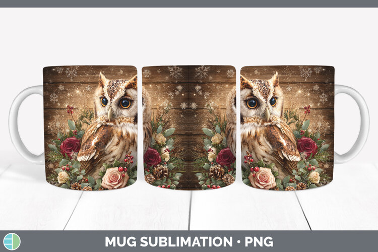 GorgeousAnimals Rustic Christmas Mug Wrap design.