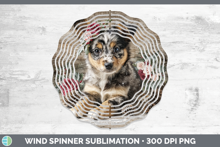 Puppy Animals Rustic Christmas Wind Spinner Sublimation Desi