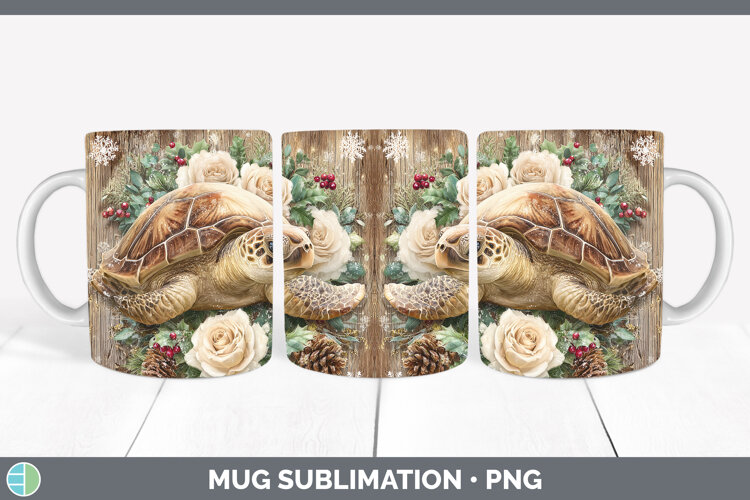 GorgeousAnimals Rustic Christmas Mug Wrap design.