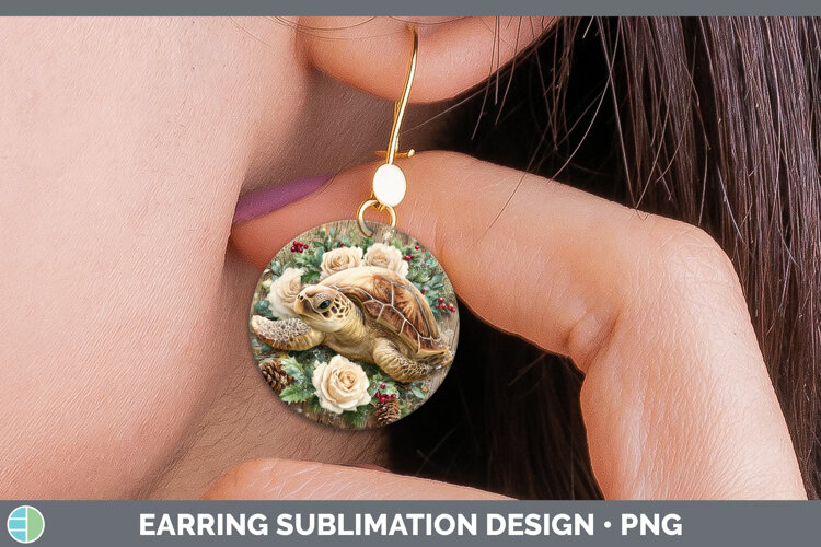 GorgeousAnimals Rustic Christmas Round Earrings design.