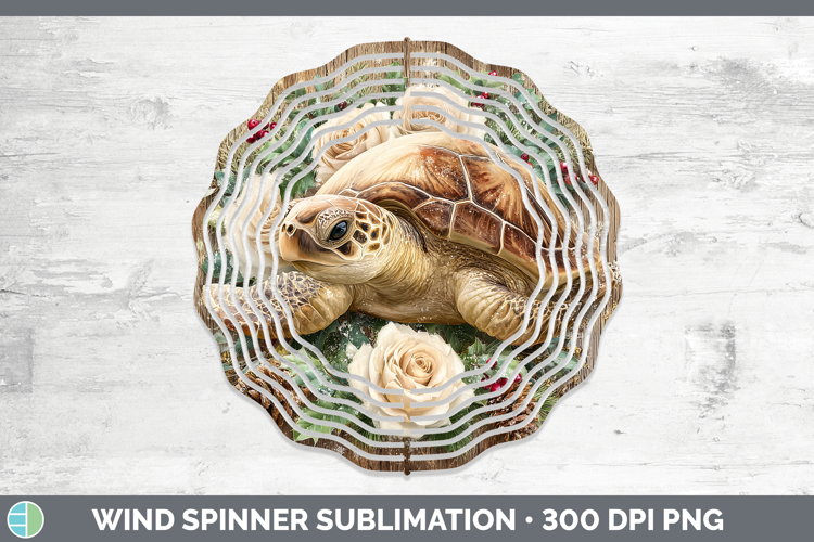 Sea Turtle Animals Rustic Christmas Wind Spinner Sublimation