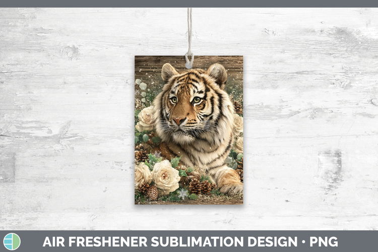 Tiger Animals Rustic Christmas Air Freshener Sublimation Des