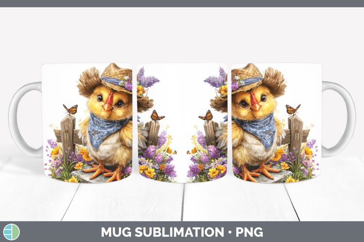Animals Summer Bandana Chicken Mug Wrap Sublimation Coffee C